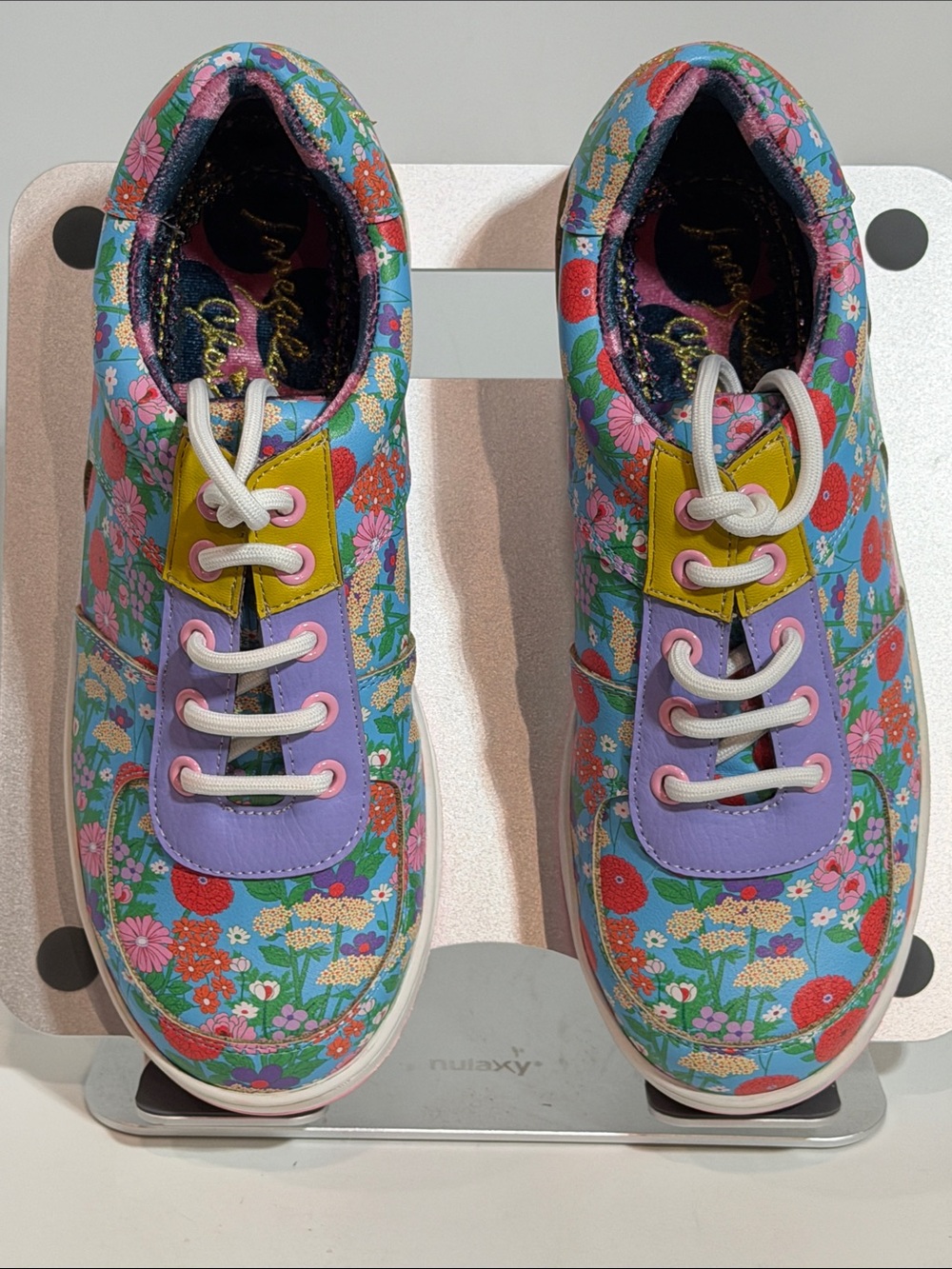 Irregular Choice Floral Sneakers Trainers Pastel Lavender Blue Cottagecore Kawai
